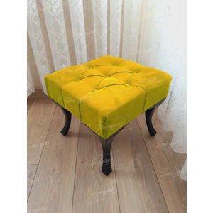 45 x 45 Kapitoneli Kapı Önü Ayak Ucu Puf Siyah Ayak