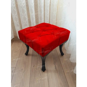 45 x 45 Kapitoneli Kapı Önü Ayak Ucu Puf Siyah Ayak