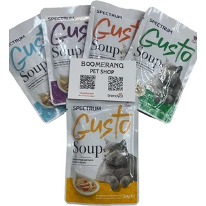 Gusto Soup Kedi Çorbası Tamamlayıcı Mama 5X50GR Karışık Paket
