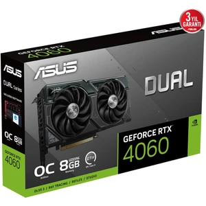 GeForce Dual-RTX4060-O8G 8GB OC 128 Bit GDDR6 Ekran Kartı