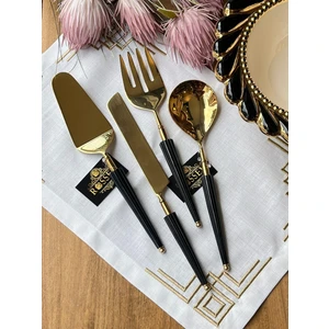 Black Gold Servis Sunum Kaşık Seti 4 Parça