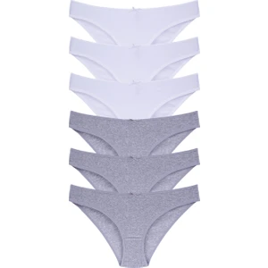 Kadın 6 Adet Çok Renkli Likralı Esnek Yumuşak Dokulu Slip Külot