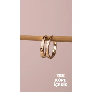 Tufanlar Kuyumculuk Altın Tek Düz Desenli Halka Küpe 1.6 cm Gizli Kilit