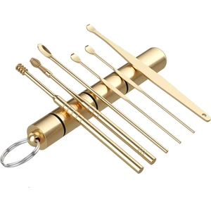 6'Lı Taşınabilir Kulak Temizleme Kaşığı Seti Çift Başlı Yaylı Kulak Temizleme Seti (Yurt Dışından)