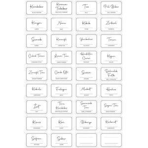Dikdörtgen Baharat Kavanoz Etiketi Sticker Seti 4,5 x 3 cm 36 Adet