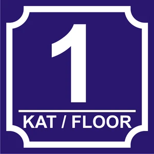 Yüksel 34 Apartman Kat Numarası 15X15 cm Parlak Aliminyum Metal Levhaya Baskı