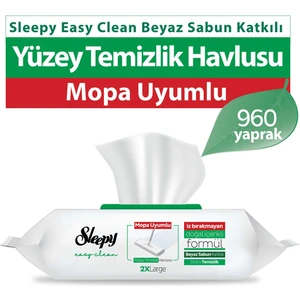 Easy Clean Beyaz Sabun Katkılı Mopa Uyumlu Yüzey Temizlik Havlusu 12X80 (960 Yaprak)