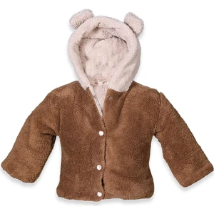 Unisex Bebek Kapüşonlu Peluş Mont