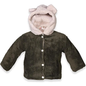 Unisex Bebek Kapüşonlu Peluş Mont