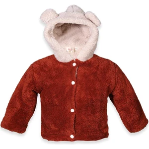 Unisex Bebek Kapüşonlu Peluş Mont