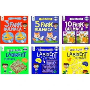 Çocuk Gelişimi Yayınları Zihin Açan  Bulmaca Serisi 6 Kitap- Fark Bulmaca - Labirent Bulmaca