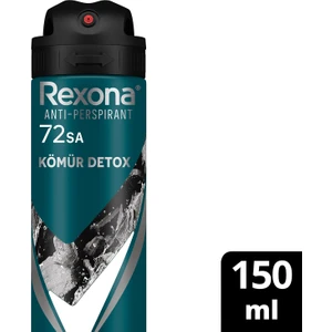 Men Erkek Sprey Deodorant Kömür Detox 72 Saat Kesintisiz Üstün Koruma 150 ml