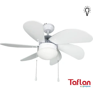 Aydınlatmalı 6 Kanatlı Tavan Vantilatörü 55W Beyaz L36009