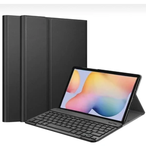 EHZ Teknoloji Samsung Tab S7 Fe  Uyumlu Deri Kapaklı Klavyeli Kılıf - Siyah