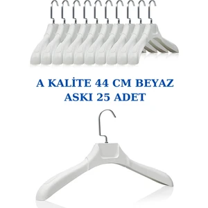 Manken İstanbul 25 Adet Soft Beyaz Abs Plastik Askı Ceket Elbise Askısı Kıyafet Askısı Gömlek Askısı