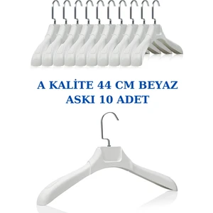 Manken İstanbul 10 Adet Soft Beyaz Abs Plastik Askı Ceket Elbise Askısı Kıyafet Askısı Gömlek Askısı