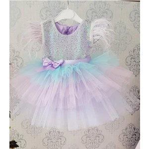GÇ Kids Kız Çocuk Unicorn Renklerinde tütü Elbise