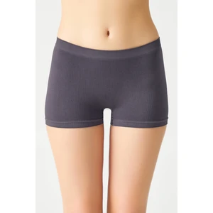 Los Ojos Antrasit Fitilli Seamless Boxer Külot Ribbed Boyshort