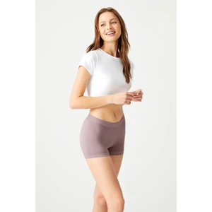 Los Ojos Mor Fitilli Seamless Boxer Külot Ribbed Boyshort