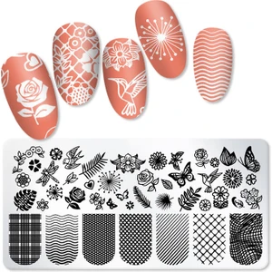 Pop Beauty Nail Art Stampa Plakası Desen Baskı Paleti ile Yaratıcı Tırnak Tasarımları