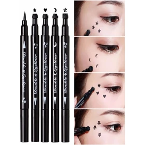 4 Adet Çift Taraflı Yıldız - Kalp - Ay ve Çiçek Desenli Kalem Eyeliner 4 Adet