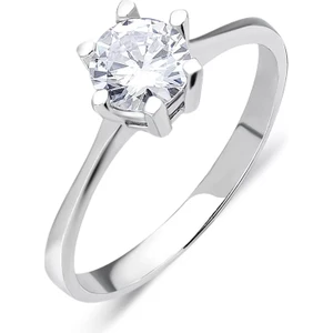 İpek Silver 925 Ayar Gümüş Tırnaklı Tektaş Kadın Yüzüğü