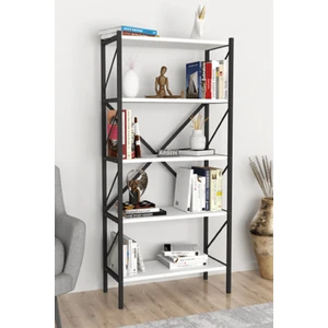 Arbentedarik 5 Raflı Kitaplık Metal Kitaplık Dekoratif Ofis Kitaplık