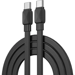 Bravo Wİ-C004 Yassı Tasarım 60W Hızlı Şarj Özellikli Type-C To Type-C Pd Kablo 1m Siyah