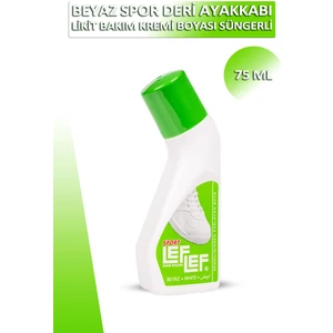 Nuri Leflef Beyaz Spor Deri Likit Ayakkabı Bakım Boyası Süngerli 75 ml
