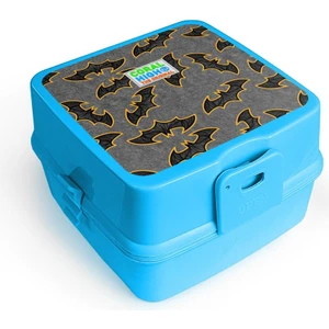 Coral High Kids Mavi Gri Yarasa Desenli Dört Bölmeli Çatal ve Kaşıklı Beslenme Kabı 32990