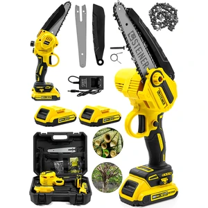 Alman 198 Vf 10 Ah 25 cm Bakır Sargılı Akülü Dal Kesme Budama Testere Bıçkı Makinesi Sarı