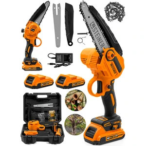 Alman 198 Vf 10 Ah 25 cm Bakır Sargılı Akülü Dal Kesme Budama Testere Bıçkı Makinesi Turuncu