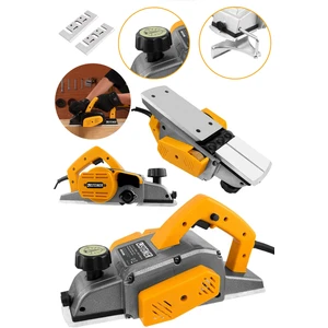 Alman 4200 W Bakır Sargı Metal Şanzıman Motor Korumalı Çift Bıçaklı Planya Rende Makinesi + 2 Bıçak
