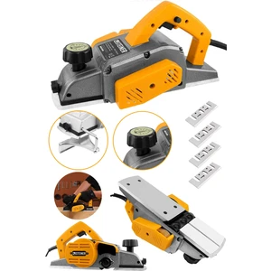 Alman 4200 W Bakır Sargı Metal Şanzıman Motor Korumalı Çift Bıçaklı Planya Rende Makinesi + 4 Bıçak