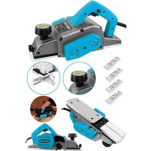 Alman 4200 W Bakır Sargı Metal Şanzıman Motor Korumalı Çift Bıçaklı Planya Rende Makinesi + 4 Bıçak