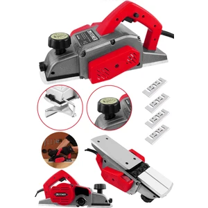 Alman 4200 W Bakır Sargı Metal Şanzıman Motor Korumalı Çift Bıçaklı Planya Rende Makinesi + 4 Bıçak