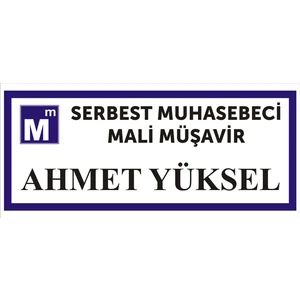 Yüksel 34 Serbest Muhasebeci Mali Müşavir Kapı İsimliği 19*7,5cm