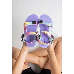 Friend & Trend Lila Eva Taban Ayarlanabilir Kadın Sandalet FT1010