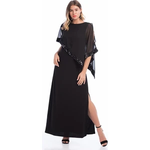 Kadın Bordo Şifon ve Payet Detaylı Abiye Elbise 65N23491