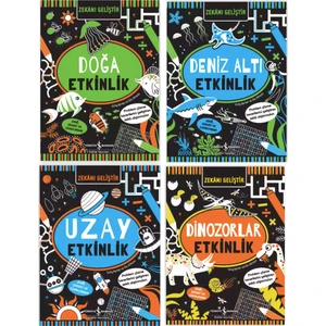 Zekanı Geliştir – Uzay Etkinlik, Deniz Altı Etkinlik, Doğa Etkinlik, Dinozorlar Etkinlik - 4 Kitap