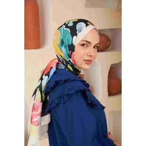 Comfort Flowers Şal Siyah 3027-02