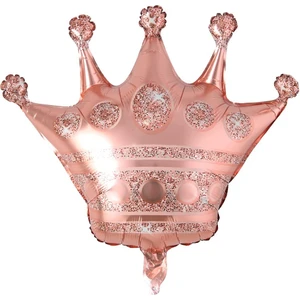 Patladı Gitti Rose Gold Kral Tacı Folyo Balon - Bebek Çocuk Parti Kutlama