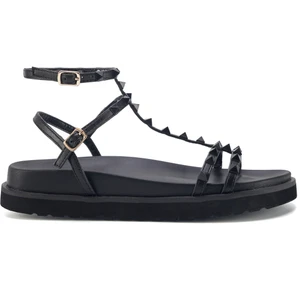 Nine West Tevr 3fx Siyah Kadın Kalın Taban Sandalet