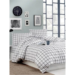 Snr Home Collection Beyaz Kareli Pamuklu Genç Odası Nevresim Takımı (Lastikli Çarşaflı)