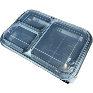 Özge Plastik Kebap Ambalaj 3 Bölmeli Set 0001 - 100 Adet