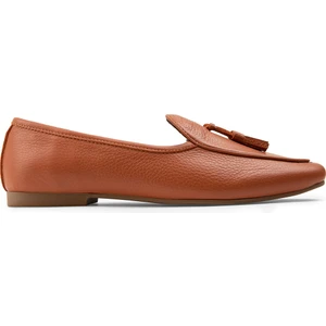 Hakiki Deri Turuncu Kadın Babet - 01909ZTRCC01