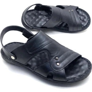 Hakiki Deri Tam Ortopedik Büyük Numara Erkek Sandalet