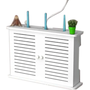 Kablosuz Wifi Yönlendirici Saklama Kutuları Ahşap Kutu Kablo Güç Artı Tel Braket Duvar Asılı Fiş Kurulu Depolama Rafı S (Yurt Dışından)