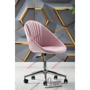 Milo Krom Ayaklı Çalışma Koltuğu (Pembe Kumaş)