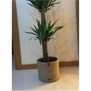 Fing Ev Hasır Sepet Saksı Sepet Hasır Jüt Ip Sepet Düzenleyici 25X25CM